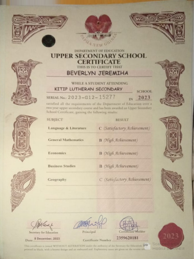Grade 12 Certificate | PDF