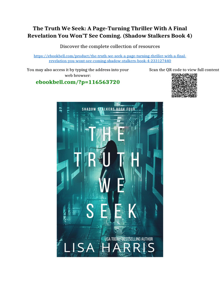 The Truth We Seek A pageturning thriller with a final revelation you