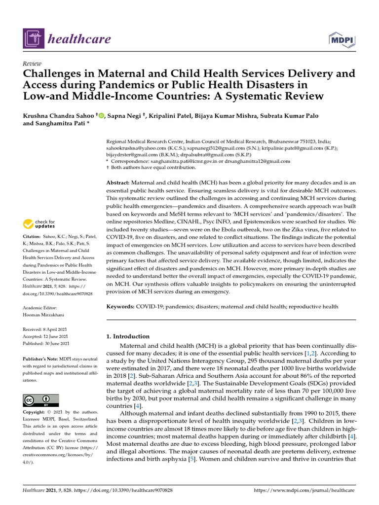 Challenges in Maternal and Child Health Services | PDF | Maternal Death ...