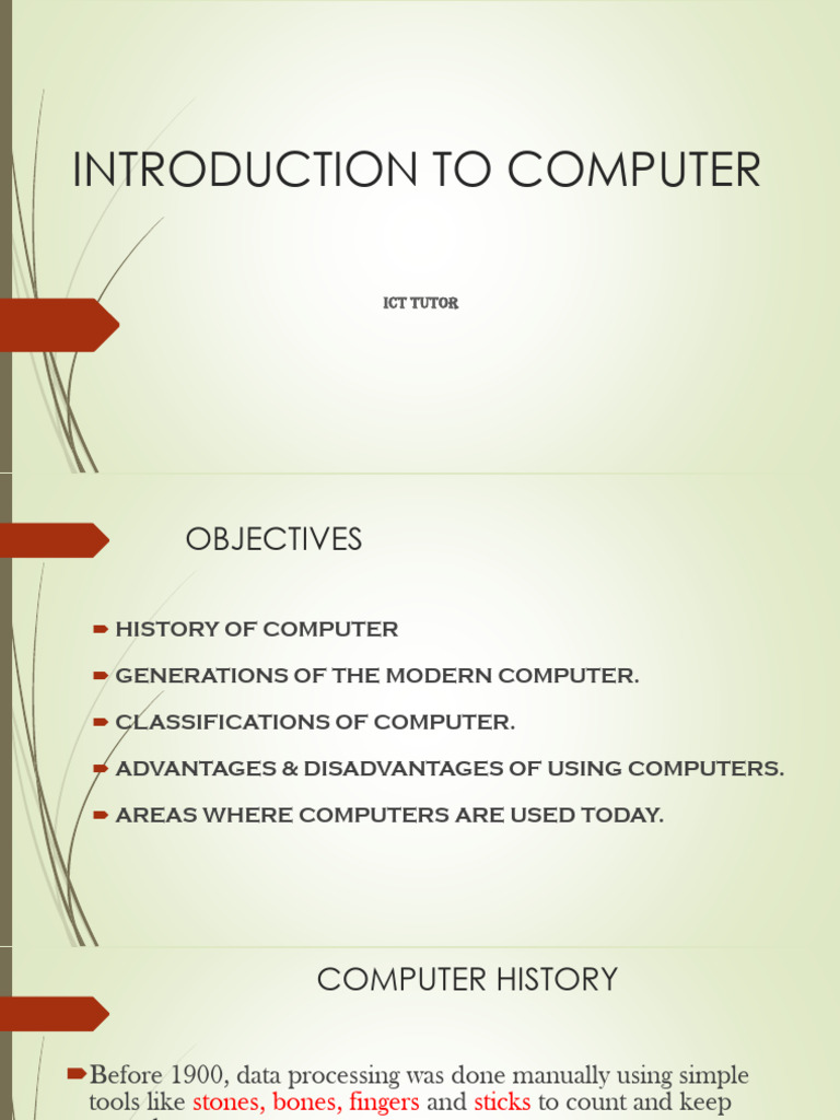Introduction To Computer | PDF | Electronics | Integrated Circuit