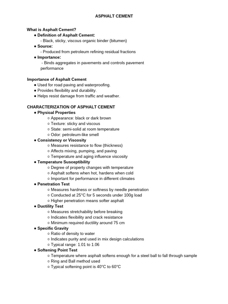 Asphalt Cement.pdf | PDF | Concrete | Road Surface