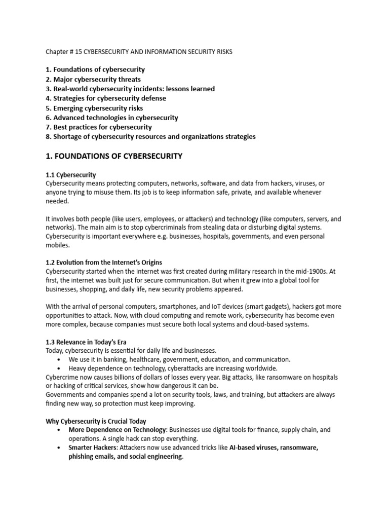 15 - Chapter # 15 Cyber Security | PDF | Security | Computer Security