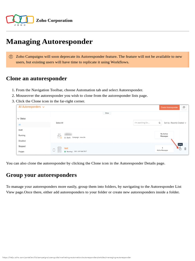 Managing Autoresponder | PDF | Icon (Computing) | World Wide Web
