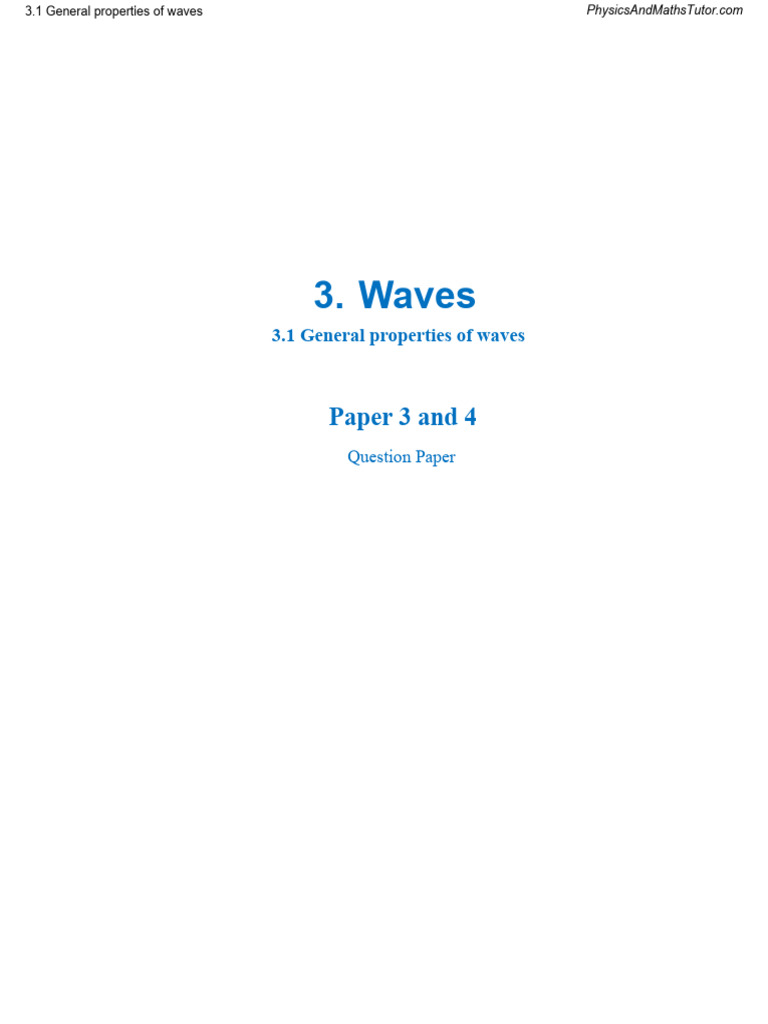 3.1 General Properties of Waves QP | PDF