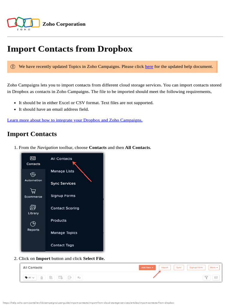 Import Contacts From Dropbox | PDF | Software | Computing