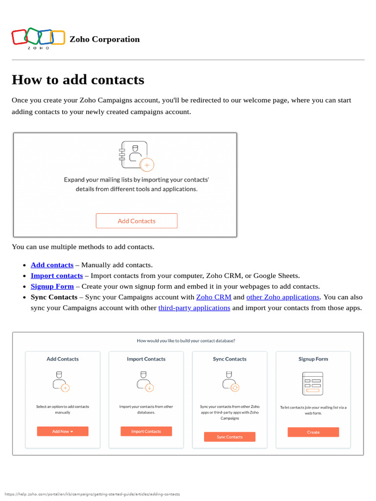 Adding Contacts | PDF