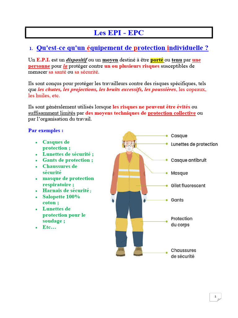 Les EPI - EPC | PDF