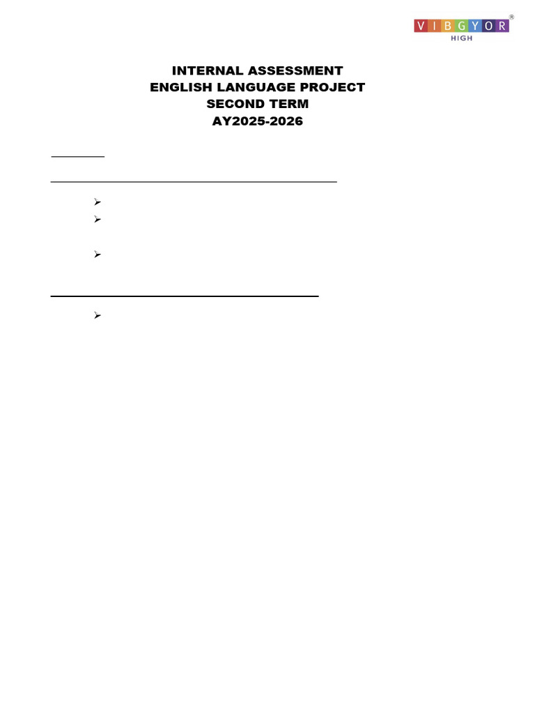 CICSE - Grade 8 - Term 2 - Project Guidelines AY 2025-2026 | PDF ...