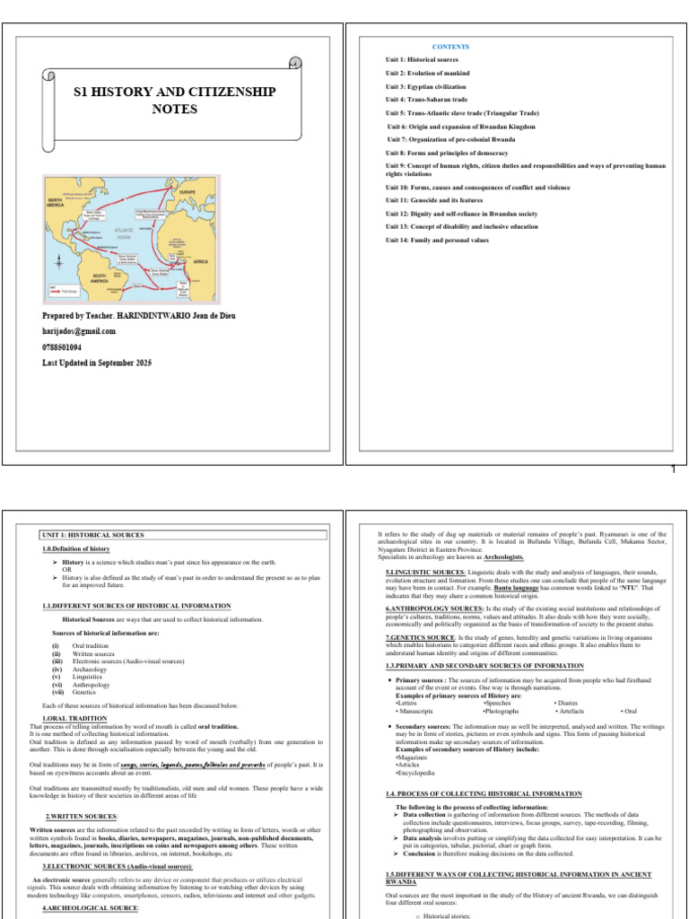 s1 Hist Notes 2025-2026 by TR Harindintwari Jean de Dieu - Pagenumber ...