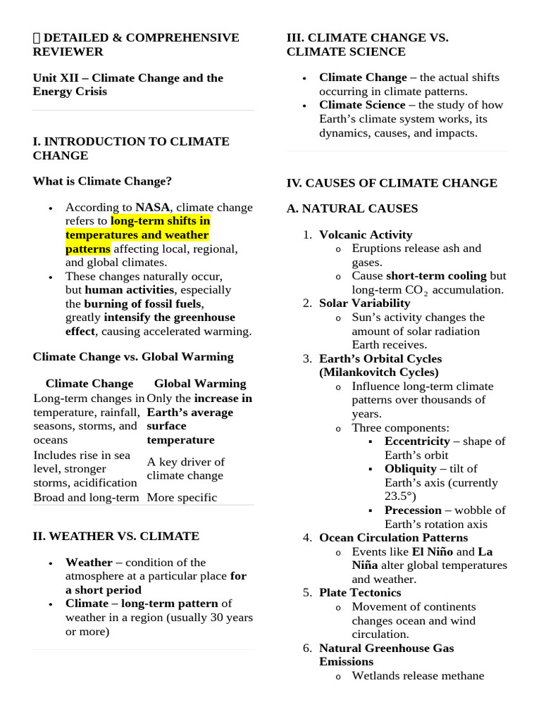 Sts Reviewer | PDF | Climate Change | Climate Change Mitigation
