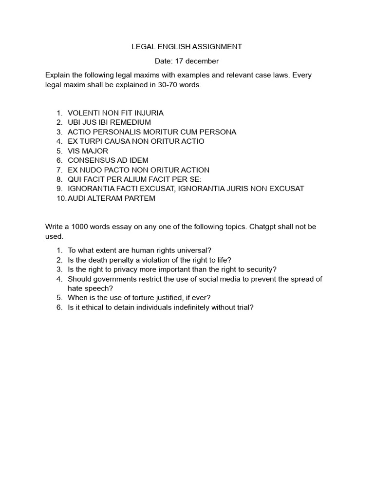 Legal English Assignment | PDF