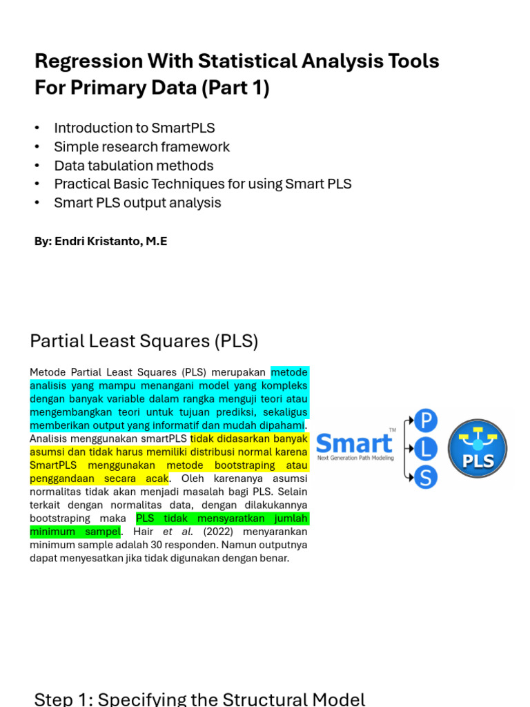 Basic of Statistics Section 7 - SmartPLS Basic Technique For Primary ...