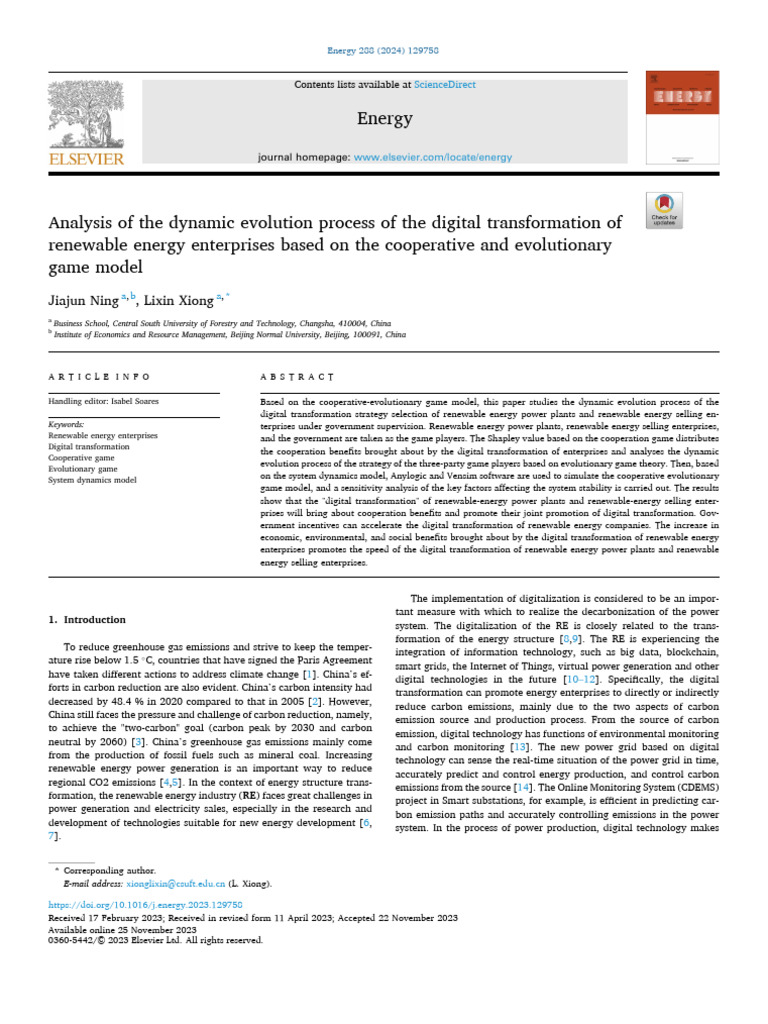 Analysis of The Dynamic Evolution Process of The Digital Transformation ...