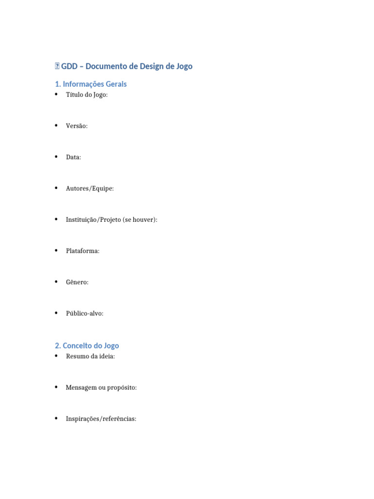GDD Template | PDF