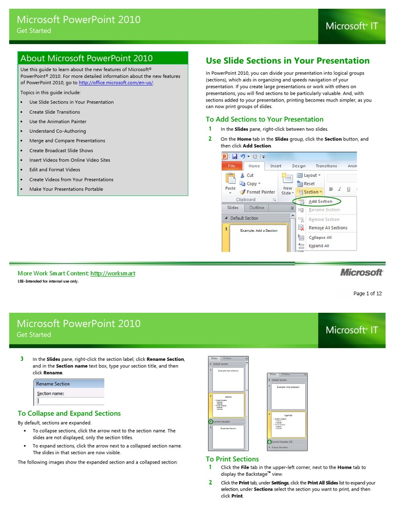 PowerPoint 2010 Features Guide | PDF | Computing And Information ...