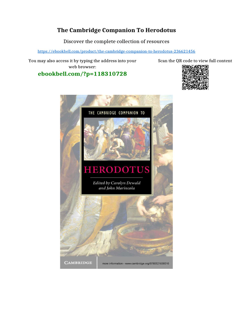 The Cambridge Companion to Herodotus pdf version | PDF | Intellectual ...
