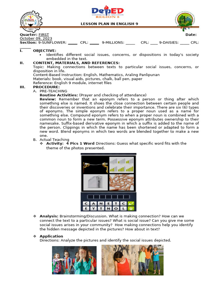 Lesson Plan "Making Connections " | PDF | English Language