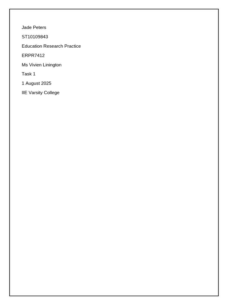 Research Proposal Task 1 | PDF | Educational Technology | Learning