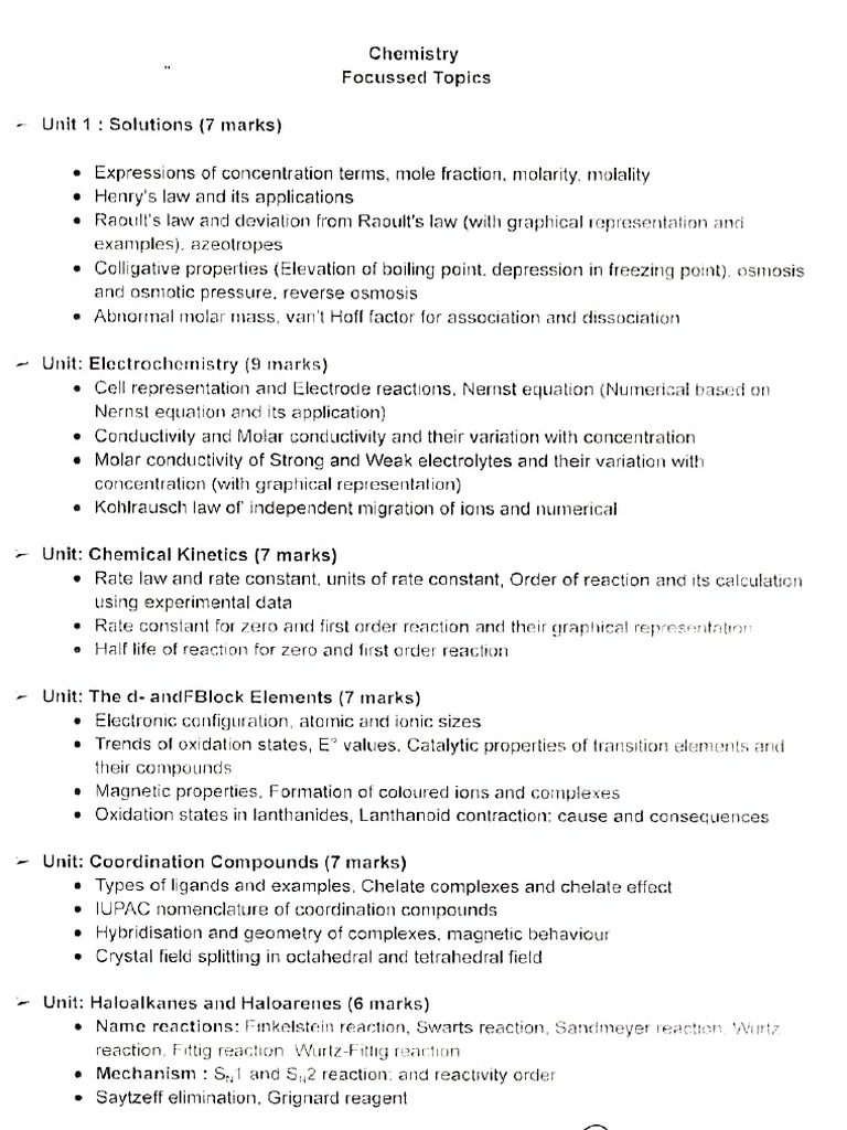 Chemistry Imp Topics | PDF