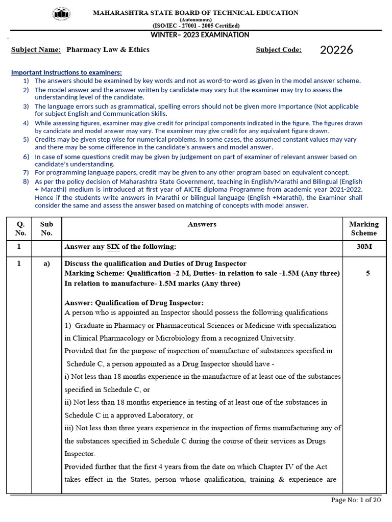 20226 Pharmacy Law & Ethics | PDF | Phases Of Clinical Research ...