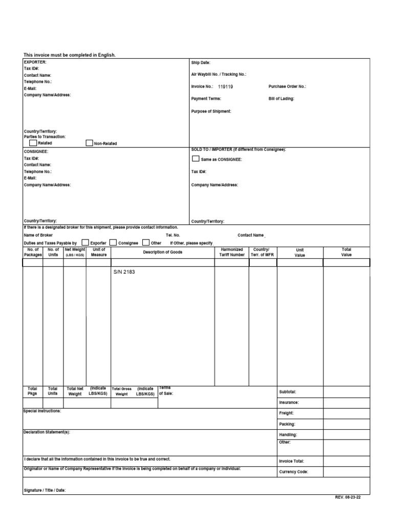 772361538050 invoice | PDF | Consignee | Bill Of Lading