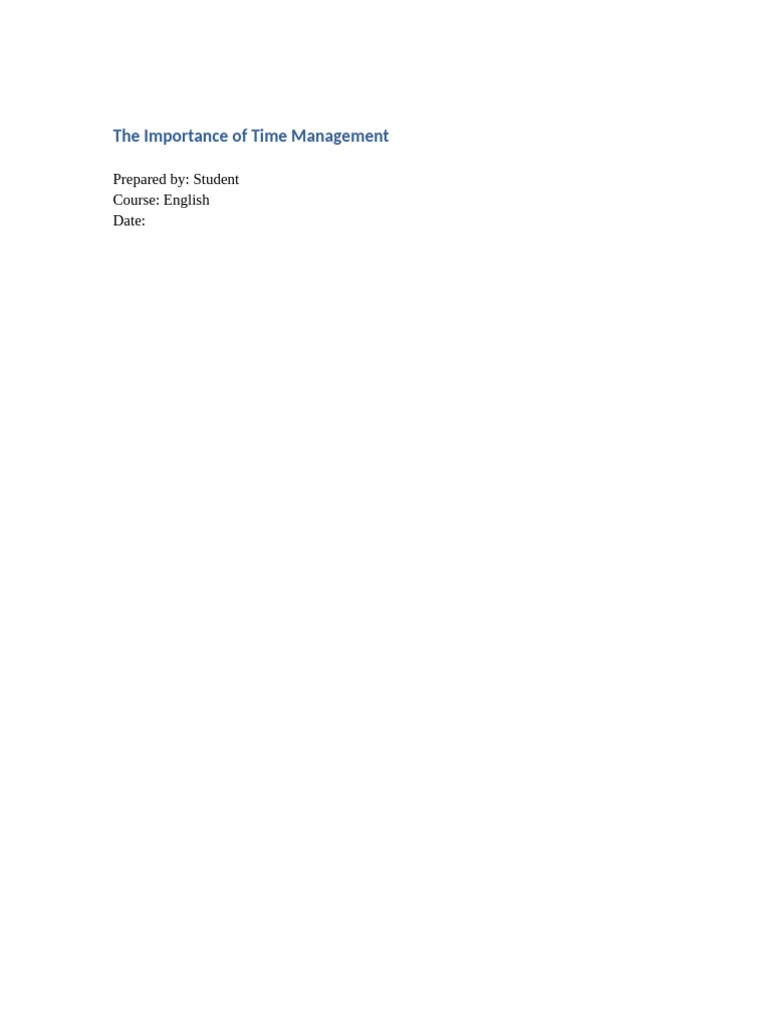 Time Management | PDF
