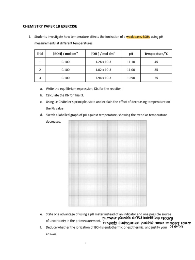 Chemistry Paper 1b Exercise | PDF | Chemical Reactions | Chemical ...