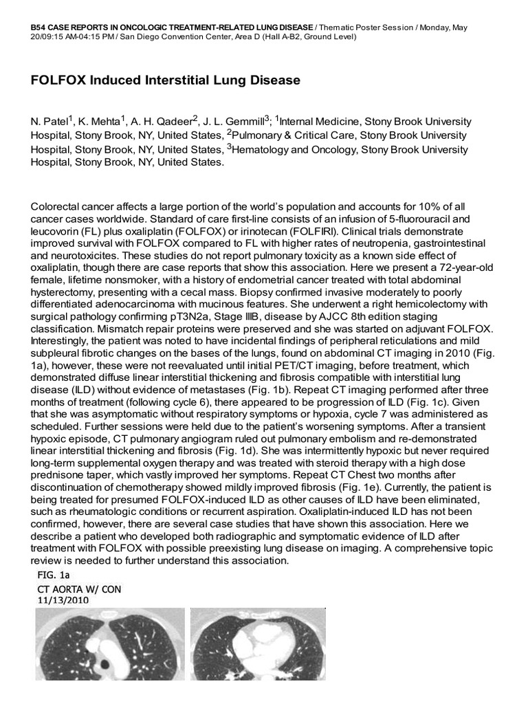 Folfox Induced Interstitial Lung Disease | PDF | Pulmonology | Oncology
