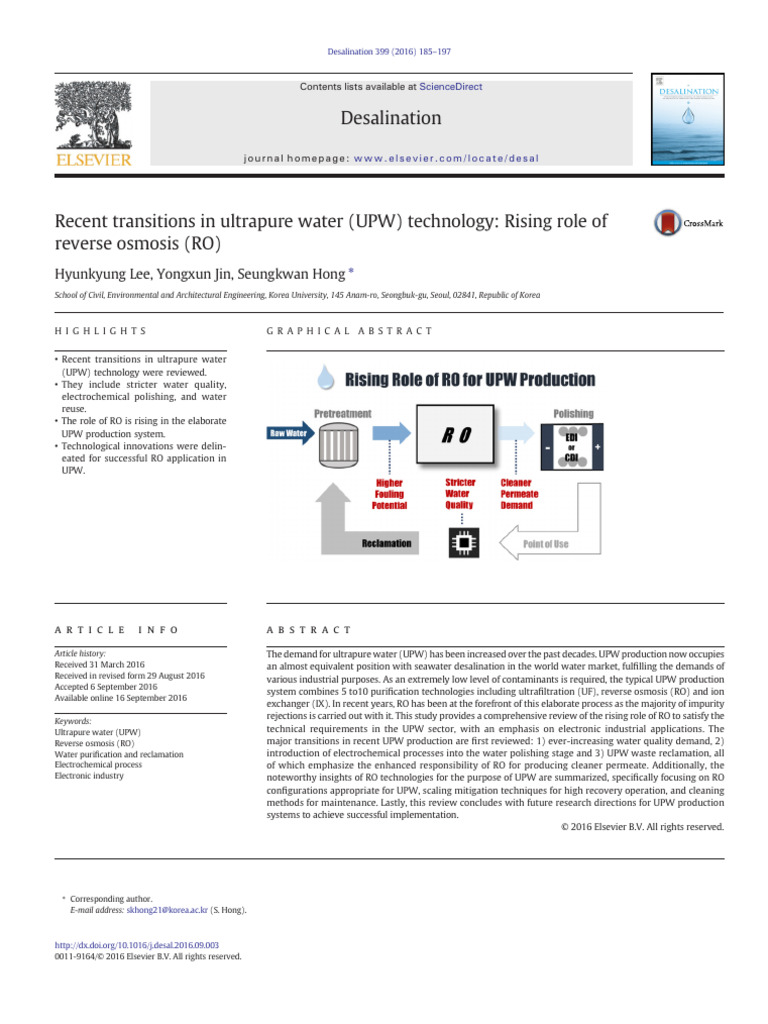 Di Water | PDF | Membrane | Purified Water
