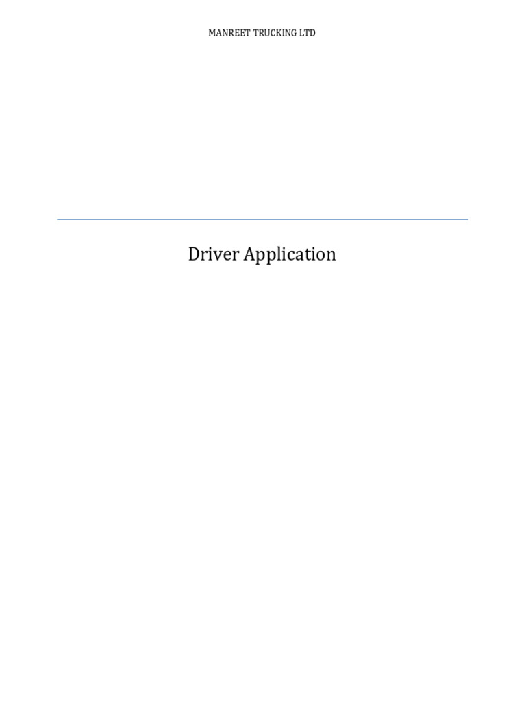 Manreet Driver Application | PDF | Traffic | Driving