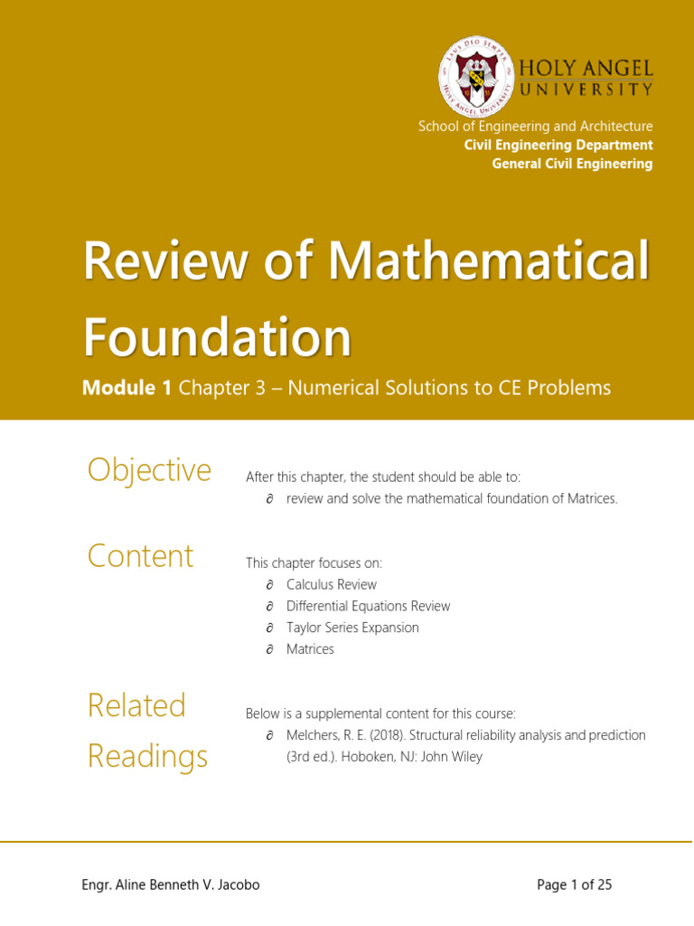 Numsolce Module 01 Chapter 03 | PDF | Matrix (Mathematics) | Determinant