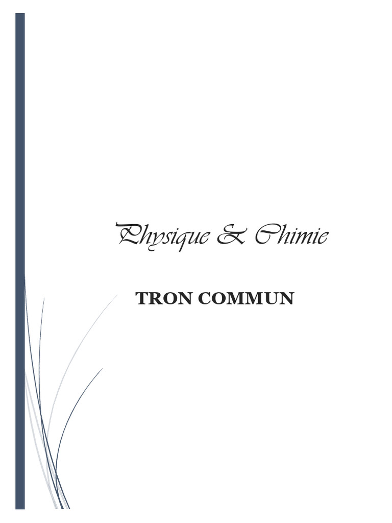Physique Et Chimie Tronc Commun | PDF | Courant électrique | Poids