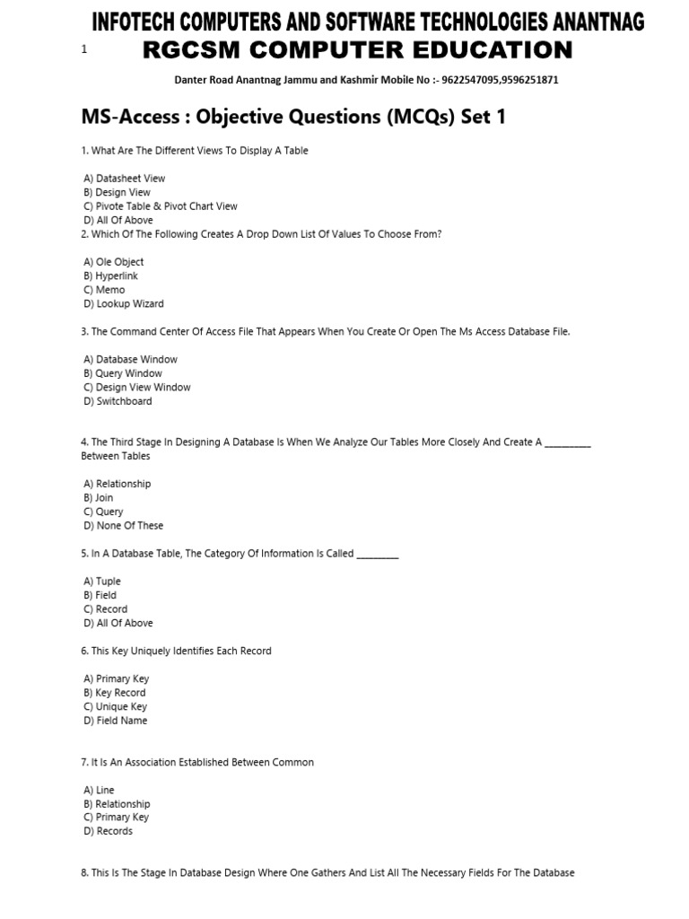 Ms Access | PDF | Microsoft Access | Databases