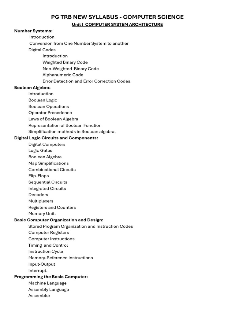 PG TRB New Syllabus 2025-2026 | PDF | Computer Network | Databases