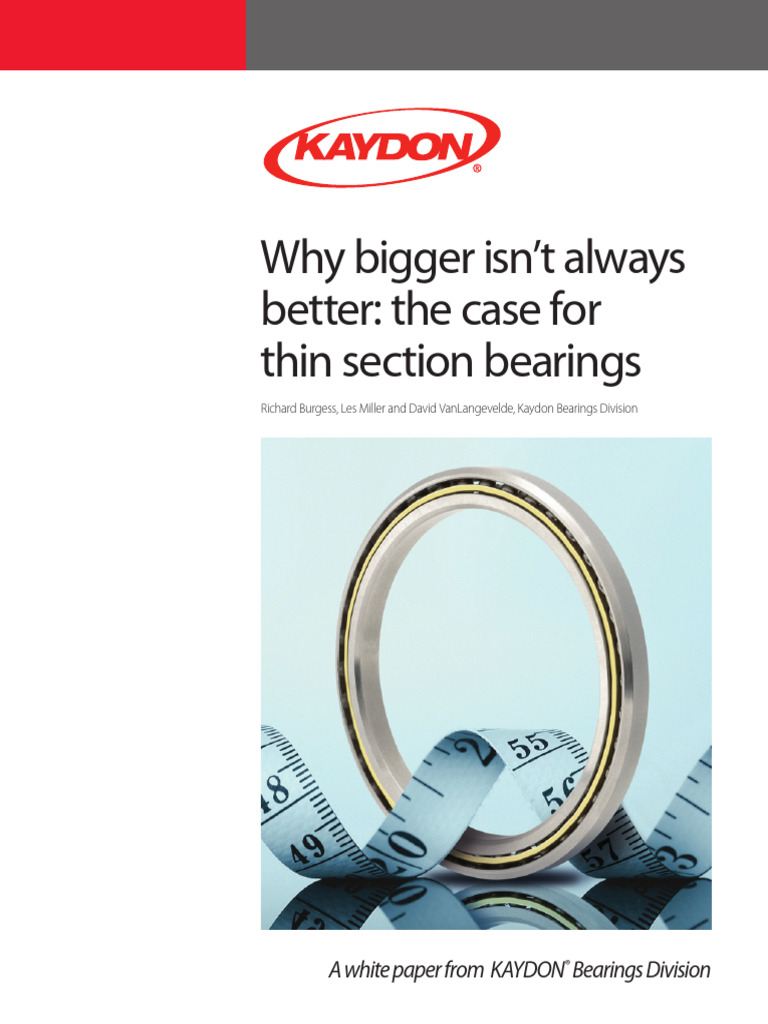 Kaydon Thin Section Bearings | PDF | Bearing (Mechanical) | Angle