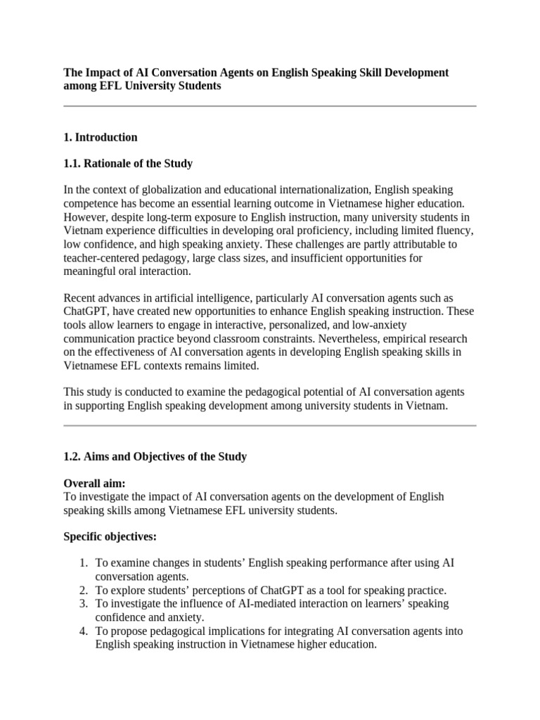 The Impact of AI Conversation Agents On English Speaking Skill ...