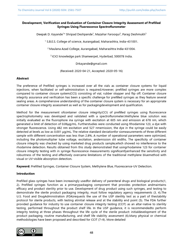 The Development Verification and Evaluat | PDF | Spectrophotometry ...