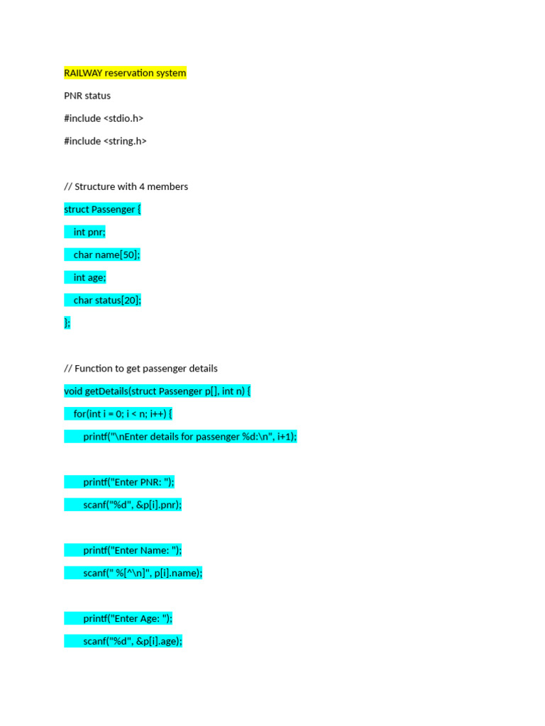 Railway Reservation System | PDF | Computer Programming | Software ...