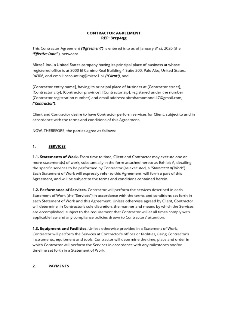 Deel Francis Odhiambo Contract 3rzp4qg | PDF | Employment | Arbitration