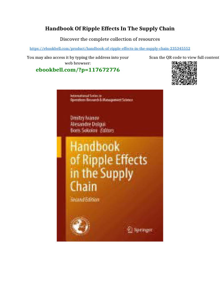 Handbook of Ripple Effects in the Supply Chain sample | PDF | Normal ...