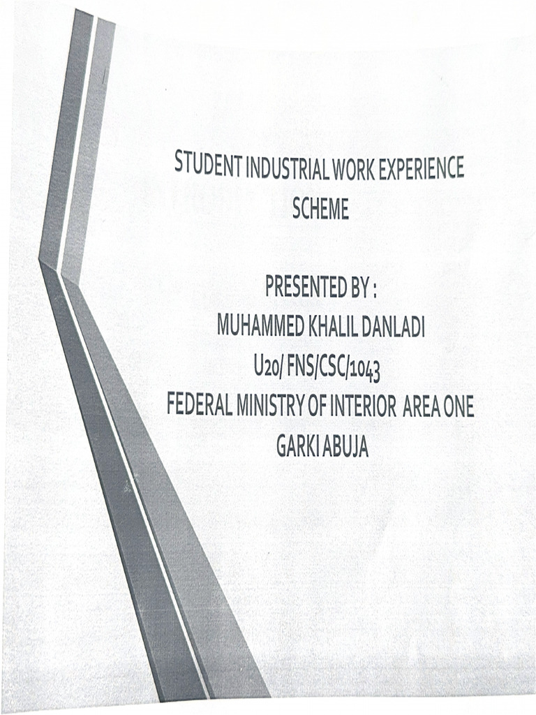 Student Industrial Work Experience | PDF