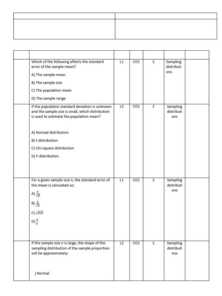 Maths QB | PDF | Chi Squared Test | F Test