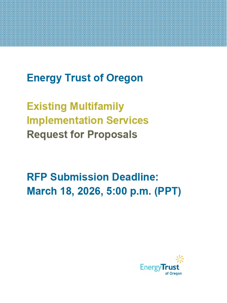 2026 Existing Multifamily RFP | PDF | Efficient Energy Use