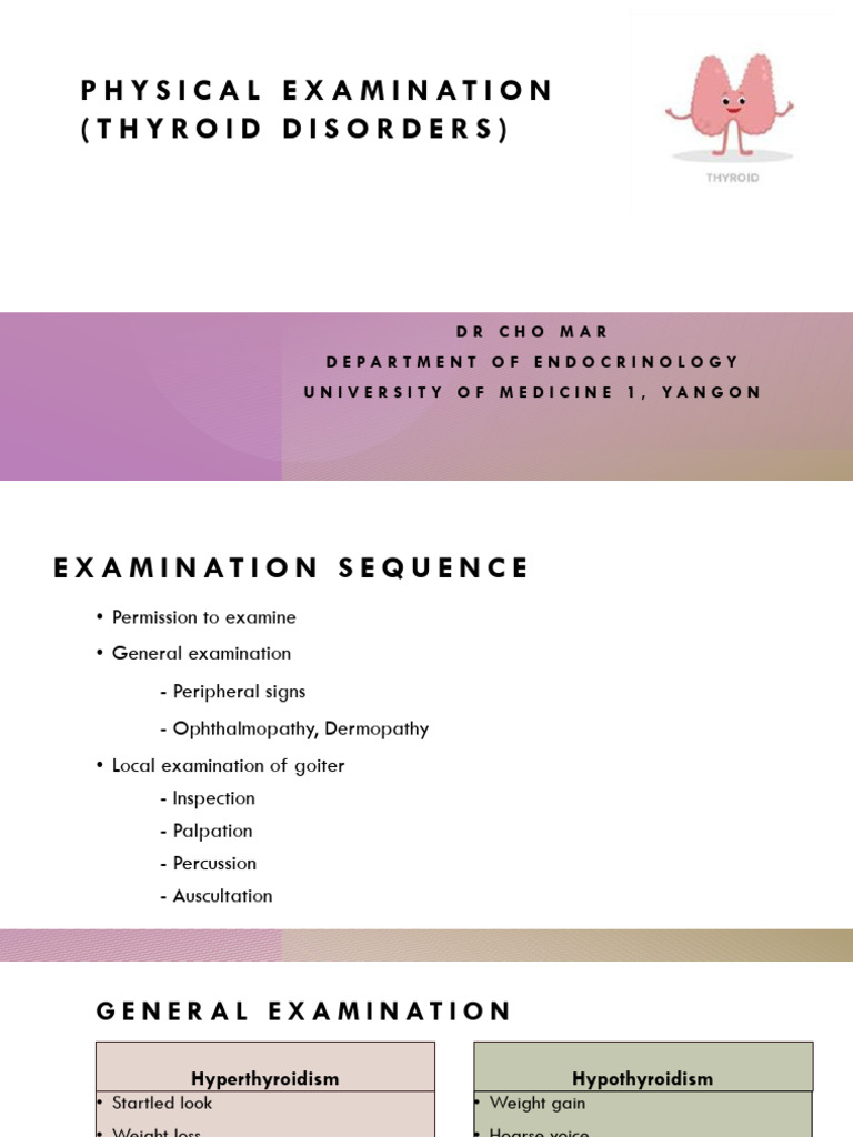 Year 3 OBIC Phy Exam of Thyroid Aug 25 | PDF | Hyperthyroidism | Thyroid