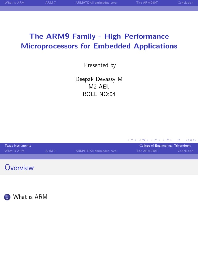 ARM Microprocessors Overview and Analysis | PDF | Arm Architecture ...