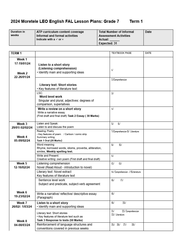 2024 Lesson Plans | PDF | Adjective | English Language