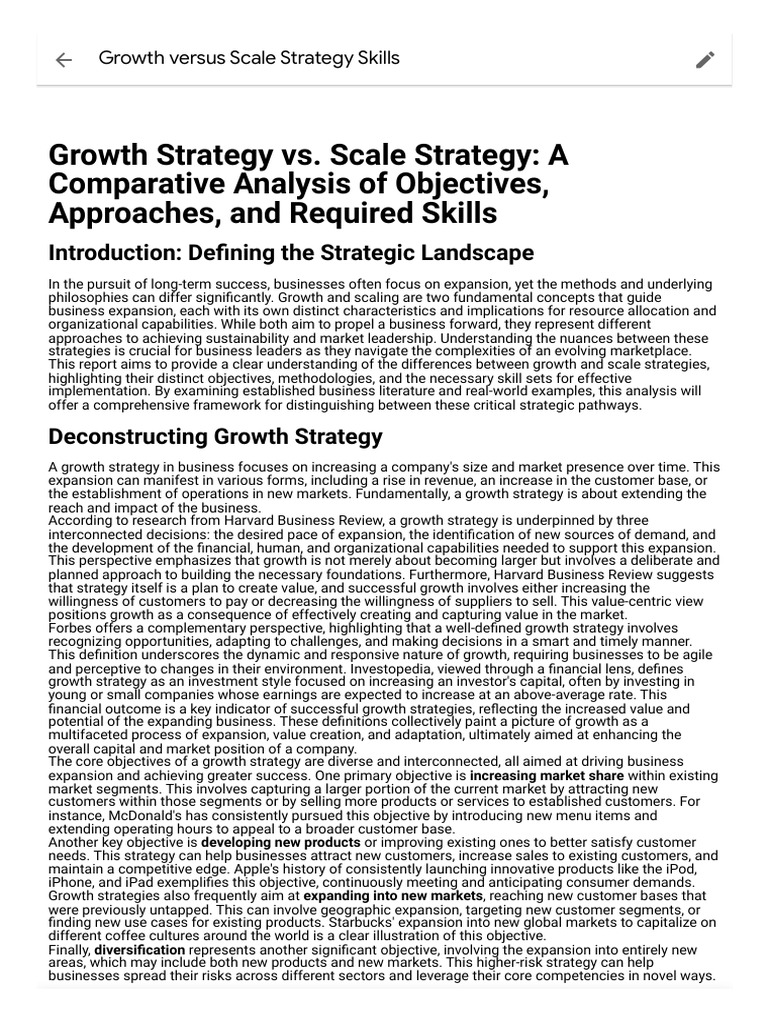 Growth Versus Scale Strategy Skills | PDF | Cloud Computing | Scalability