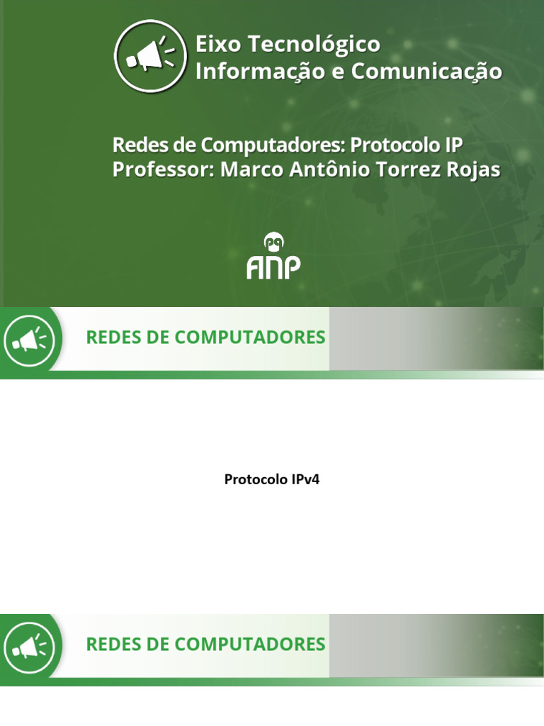 Redes de Computadores - Protocolo IP | PDF | Endereço de IP | Rede de ...