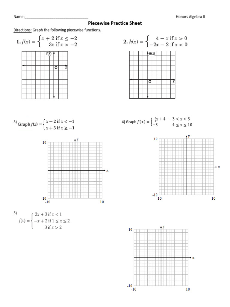 Piecewise Practice Sheet | PDF