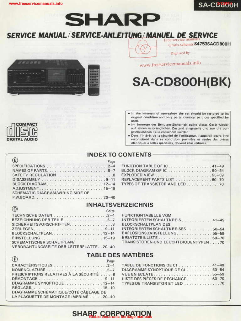 Sa cd800h | PDF